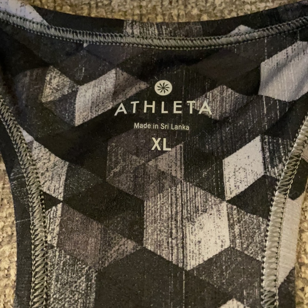 Athleta Black and Gray Geometric Tank Top - Picture 2 of 6